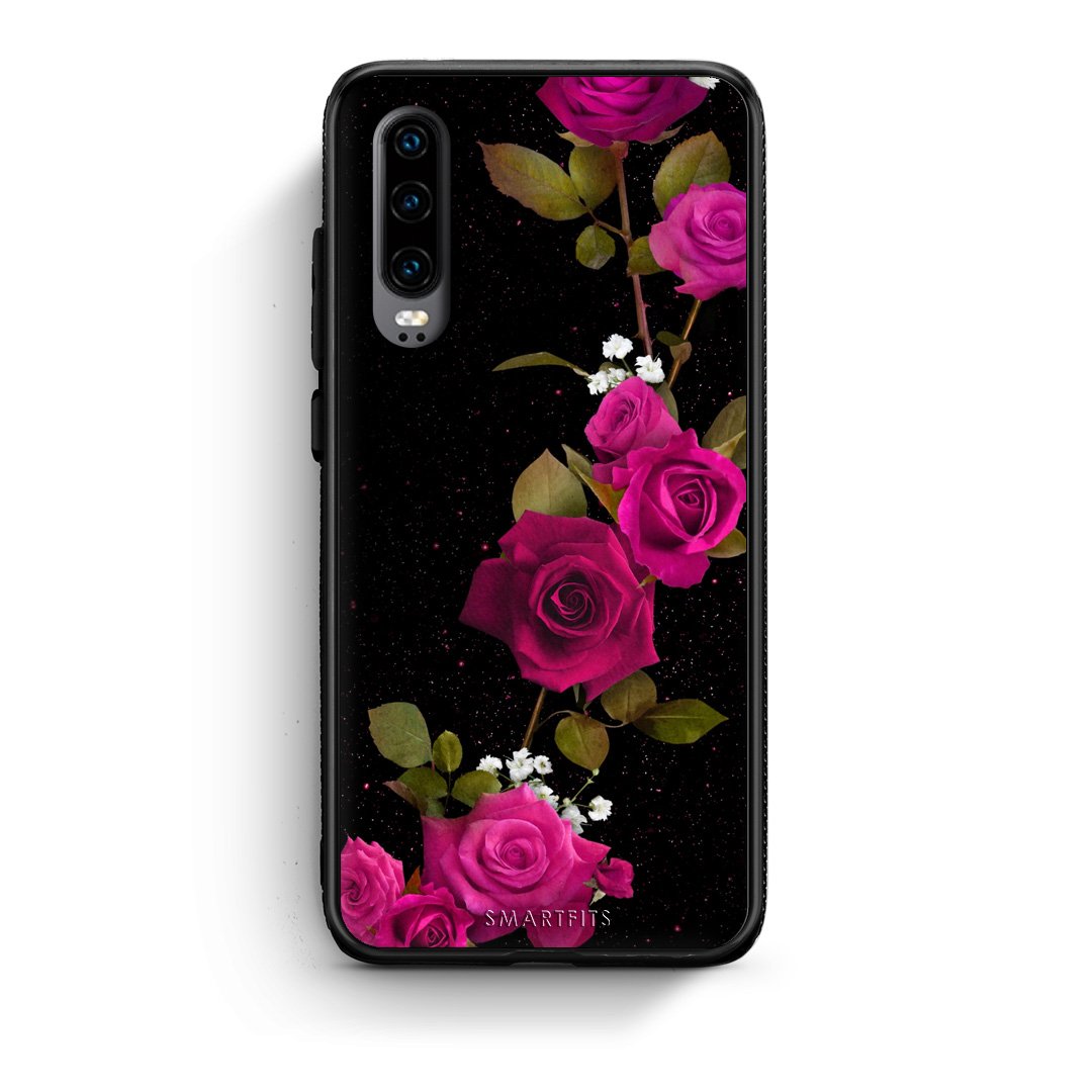 4 - Huawei P30 Red Roses Flower case, cover, bumper