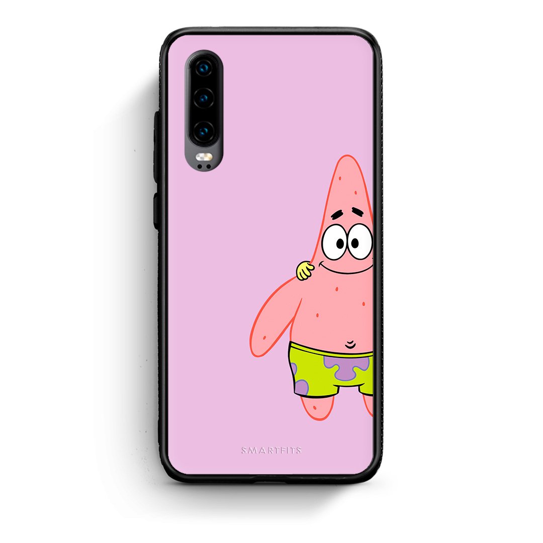 Huawei P30  Friends Patrick θήκη από τη Smartfits με σχέδιο στο πίσω μέρος και μαύρο περίβλημα | Smartphone case with colorful back and black bezels by Smartfits