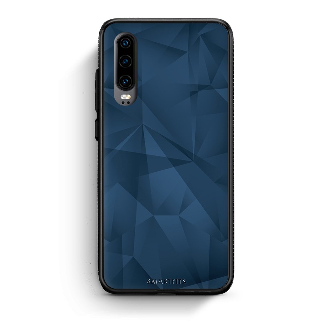 39 - Huawei P30  Blue Abstract Geometric case, cover, bumper