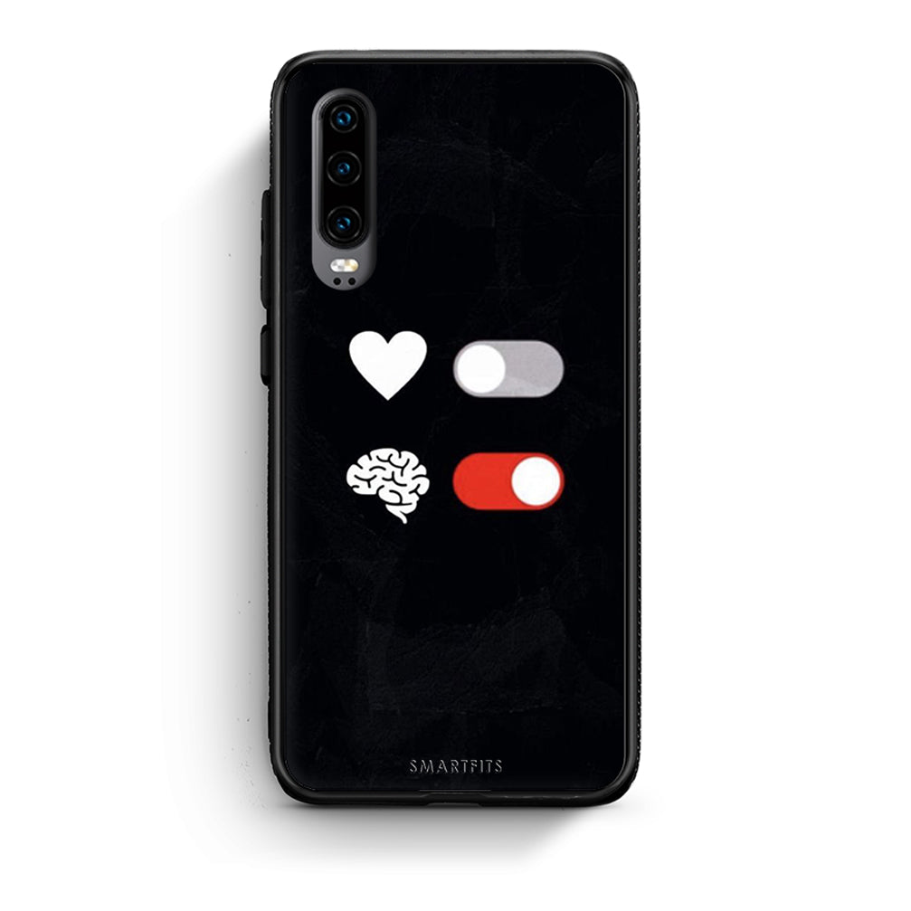 Huawei P30 Heart Vs Brain Θήκη Αγίου Βαλεντίνου από τη Smartfits με σχέδιο στο πίσω μέρος και μαύρο περίβλημα | Smartphone case with colorful back and black bezels by Smartfits