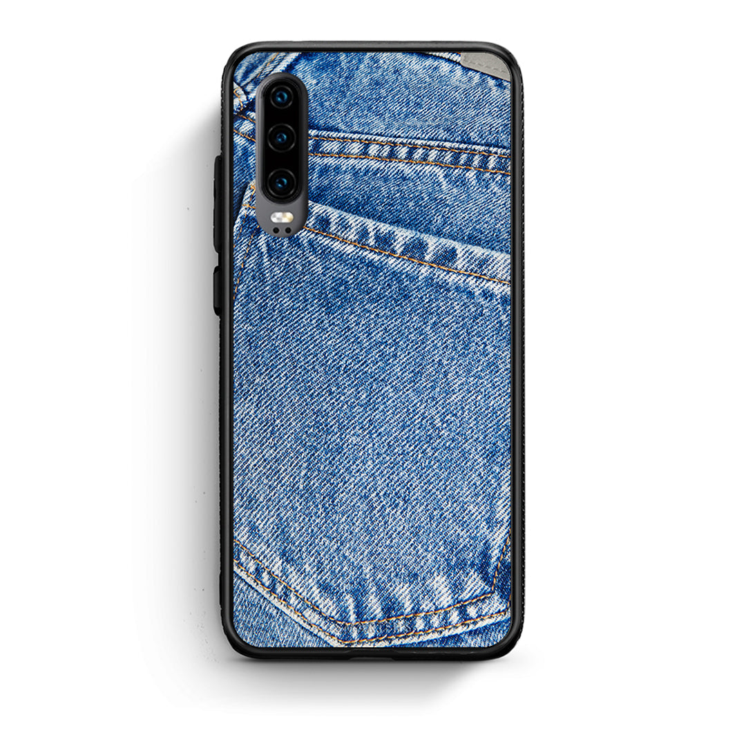 Huawei P30 Jeans Pocket θήκη από τη Smartfits με σχέδιο στο πίσω μέρος και μαύρο περίβλημα | Smartphone case with colorful back and black bezels by Smartfits