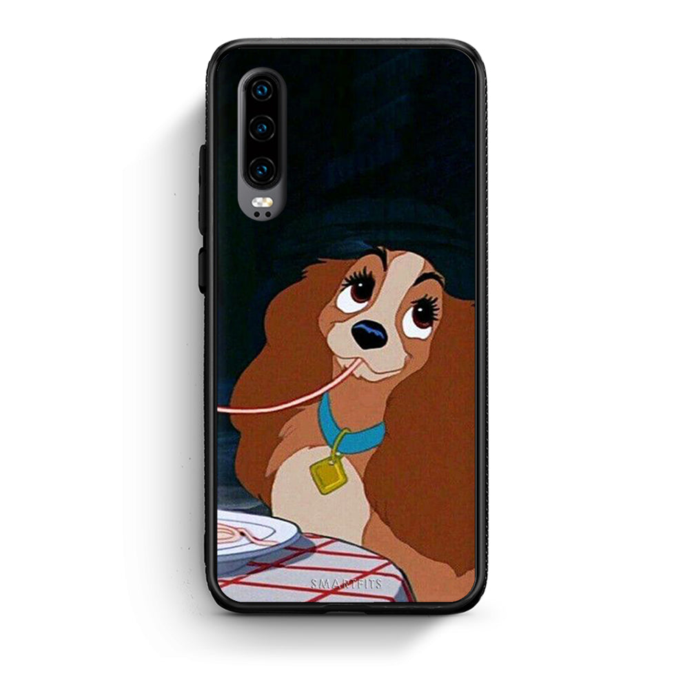 Huawei P30 Lady And Tramp 2 Θήκη Αγίου Βαλεντίνου από τη Smartfits με σχέδιο στο πίσω μέρος και μαύρο περίβλημα | Smartphone case with colorful back and black bezels by Smartfits