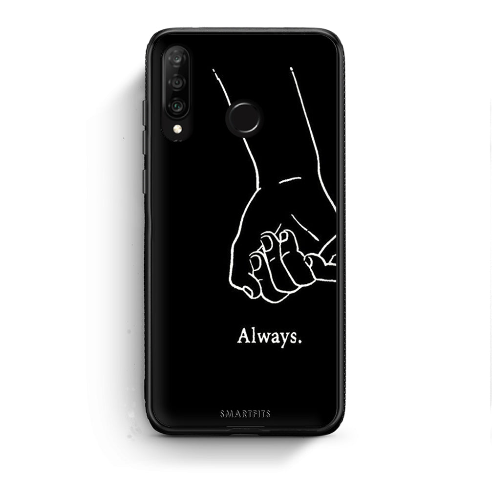 Huawei P30 Lite Always & Forever 1 Θήκη Αγίου Βαλεντίνου από τη Smartfits με σχέδιο στο πίσω μέρος και μαύρο περίβλημα | Smartphone case with colorful back and black bezels by Smartfits