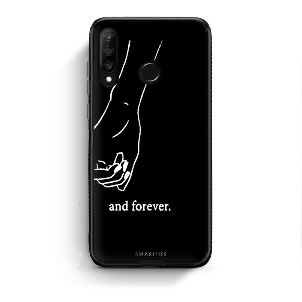Huawei P30 Lite Always & Forever 2 Θήκη Αγίου Βαλεντίνου από τη Smartfits με σχέδιο στο πίσω μέρος και μαύρο περίβλημα | Smartphone case with colorful back and black bezels by Smartfits