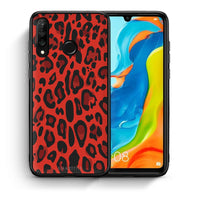Thumbnail for Θήκη Huawei P30 Lite Red Leopard Animal από τη Smartfits με σχέδιο στο πίσω μέρος και μαύρο περίβλημα | Huawei P30 Lite Red Leopard Animal case with colorful back and black bezels
