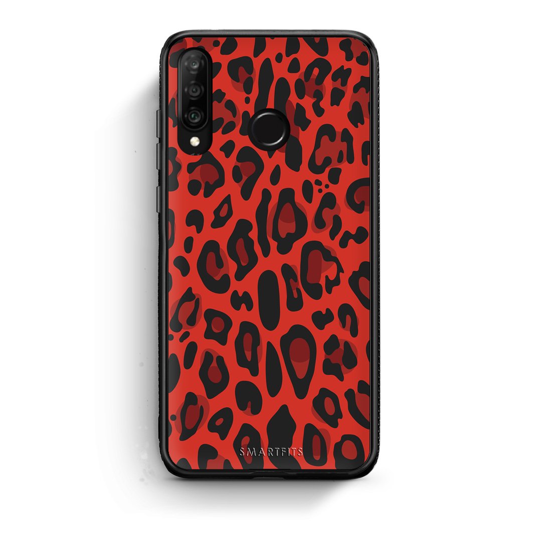 4 - Huawei P30 Lite Red Leopard Animal case, cover, bumper