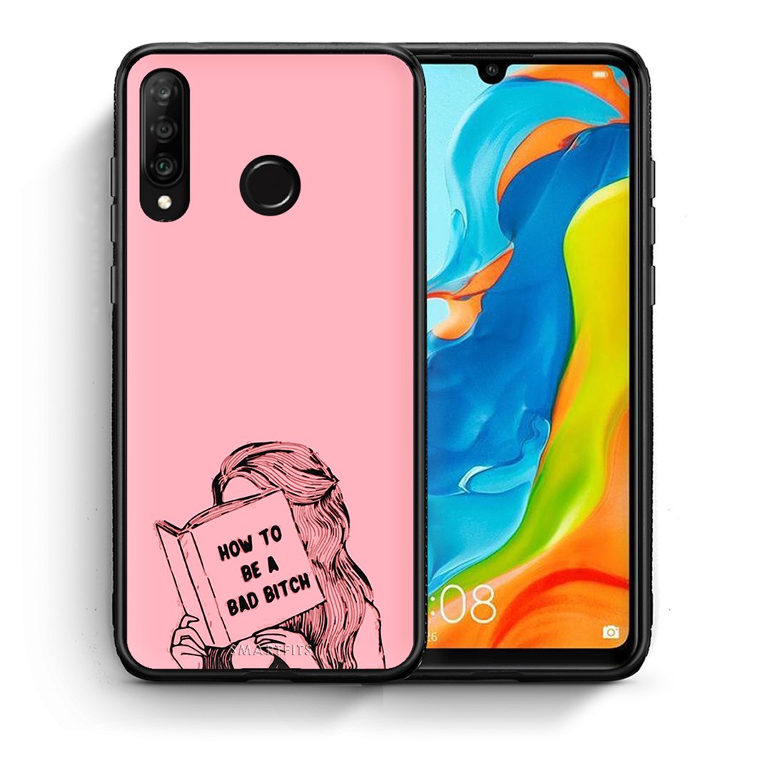 Θήκη Huawei P30 Lite Bad Bitch από τη Smartfits με σχέδιο στο πίσω μέρος και μαύρο περίβλημα | Huawei P30 Lite Bad Bitch case with colorful back and black bezels