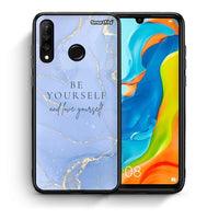 Thumbnail for Θήκη Huawei P30 Lite Be Yourself από τη Smartfits με σχέδιο στο πίσω μέρος και μαύρο περίβλημα | Huawei P30 Lite Be Yourself case with colorful back and black bezels