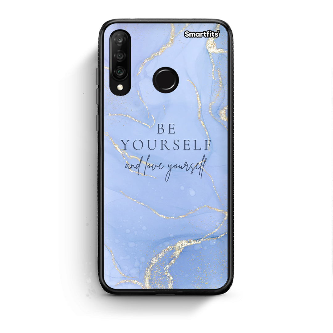 Huawei P30 Lite Be Yourself θήκη από τη Smartfits με σχέδιο στο πίσω μέρος και μαύρο περίβλημα | Smartphone case with colorful back and black bezels by Smartfits