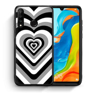 Thumbnail for Θήκη Huawei P30 Lite Black Hearts από τη Smartfits με σχέδιο στο πίσω μέρος και μαύρο περίβλημα | Huawei P30 Lite Black Hearts case with colorful back and black bezels