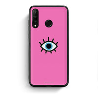 Thumbnail for Huawei P30 Lite Blue Eye Pink θήκη από τη Smartfits με σχέδιο στο πίσω μέρος και μαύρο περίβλημα | Smartphone case with colorful back and black bezels by Smartfits