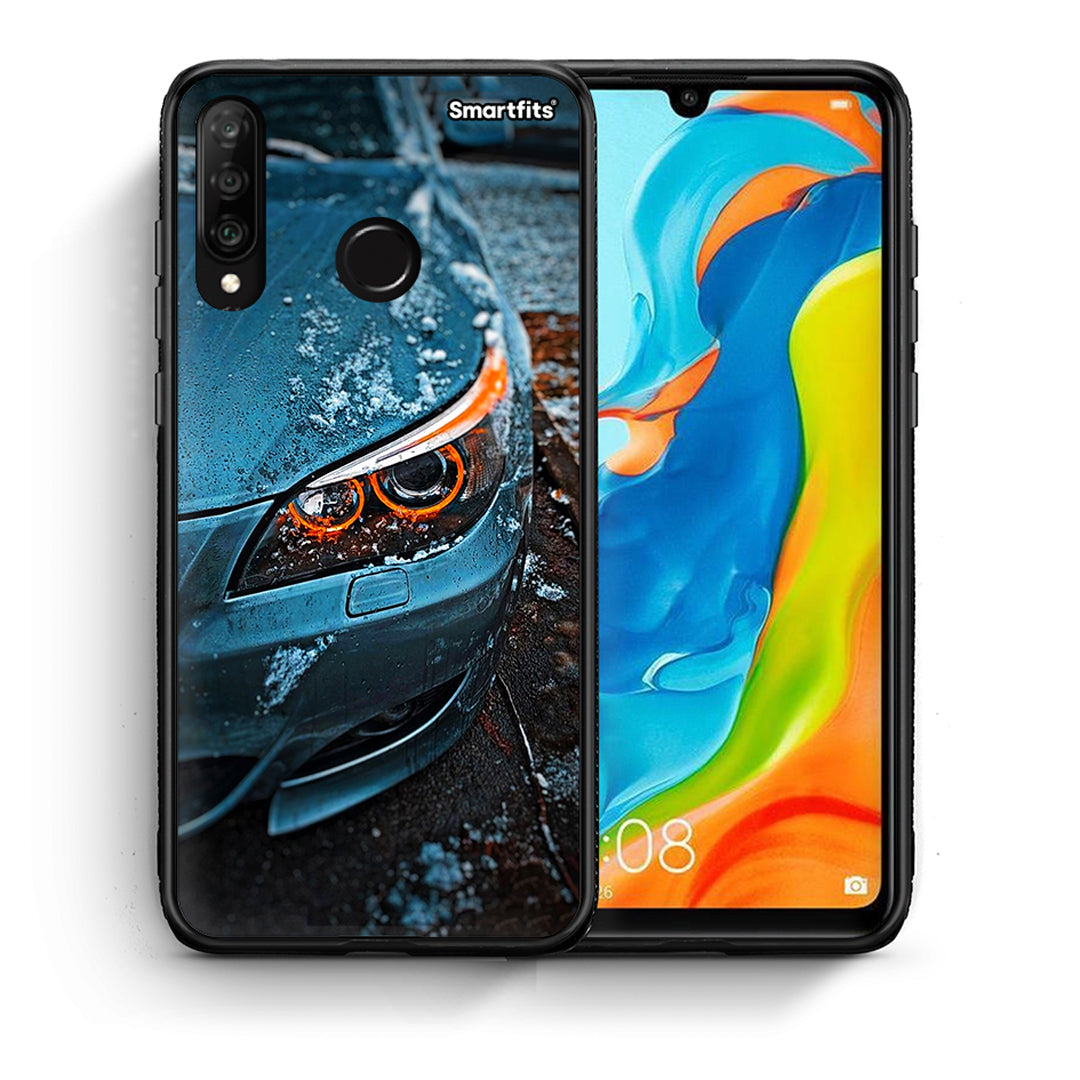 Θήκη Huawei P30 Lite Bmw E60 από τη Smartfits με σχέδιο στο πίσω μέρος και μαύρο περίβλημα | Huawei P30 Lite Bmw E60 case with colorful back and black bezels