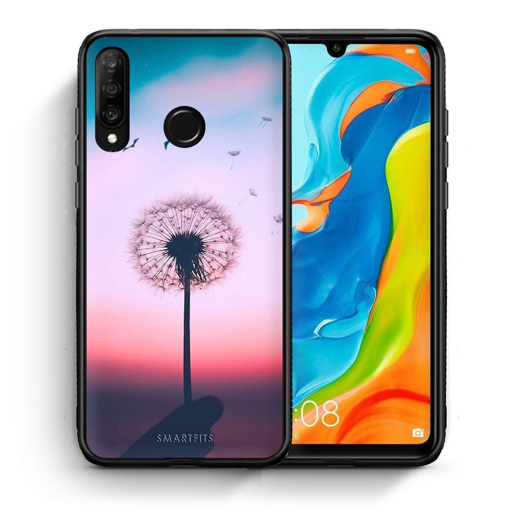 Θήκη Huawei P30 Lite Wish Boho από τη Smartfits με σχέδιο στο πίσω μέρος και μαύρο περίβλημα | Huawei P30 Lite Wish Boho case with colorful back and black bezels