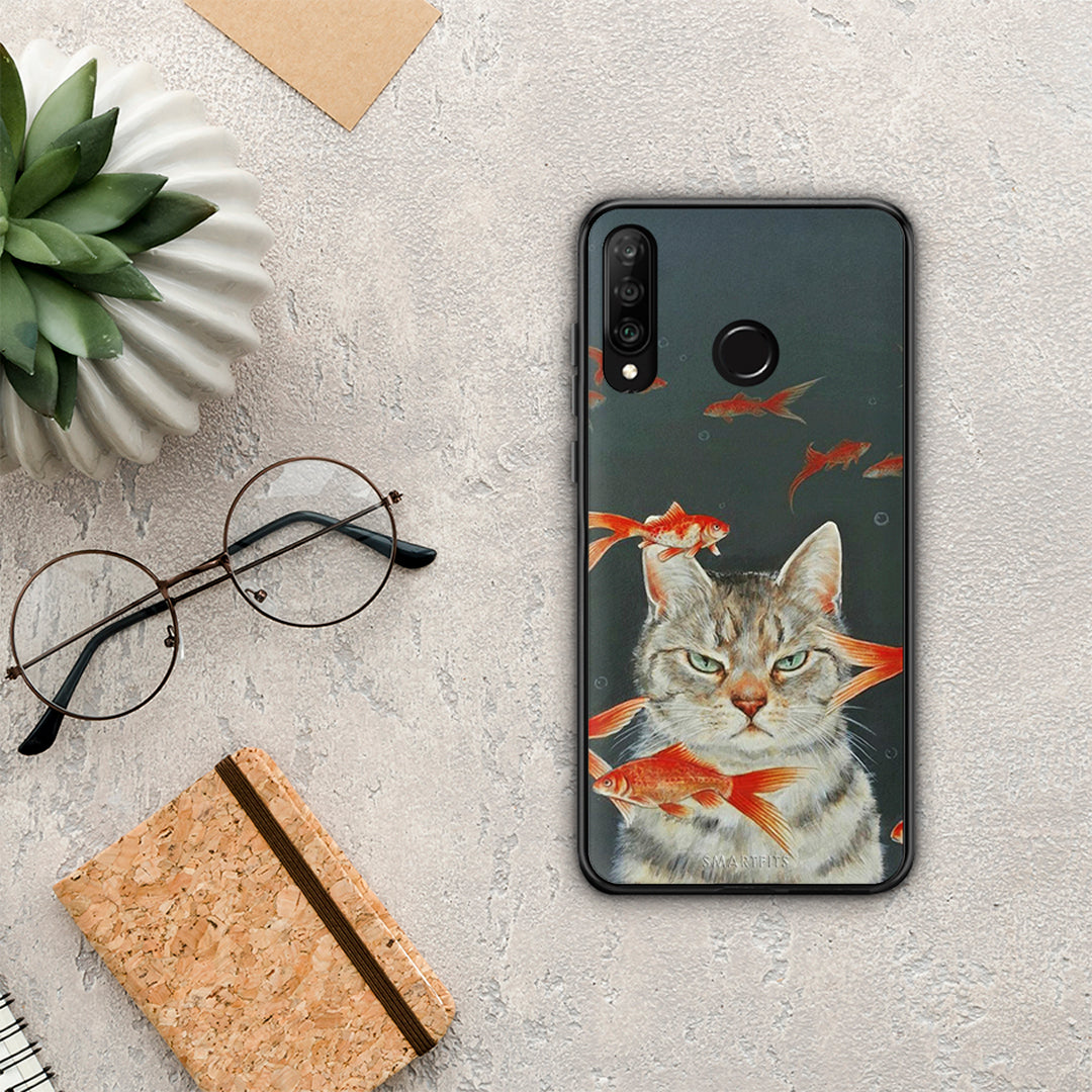 Cat Goldfish - Huawei P30 Lite case