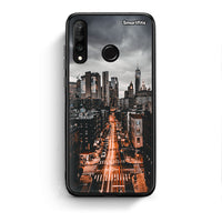 Thumbnail for Huawei P30 Lite City Lights θήκη από τη Smartfits με σχέδιο στο πίσω μέρος και μαύρο περίβλημα | Smartphone case with colorful back and black bezels by Smartfits