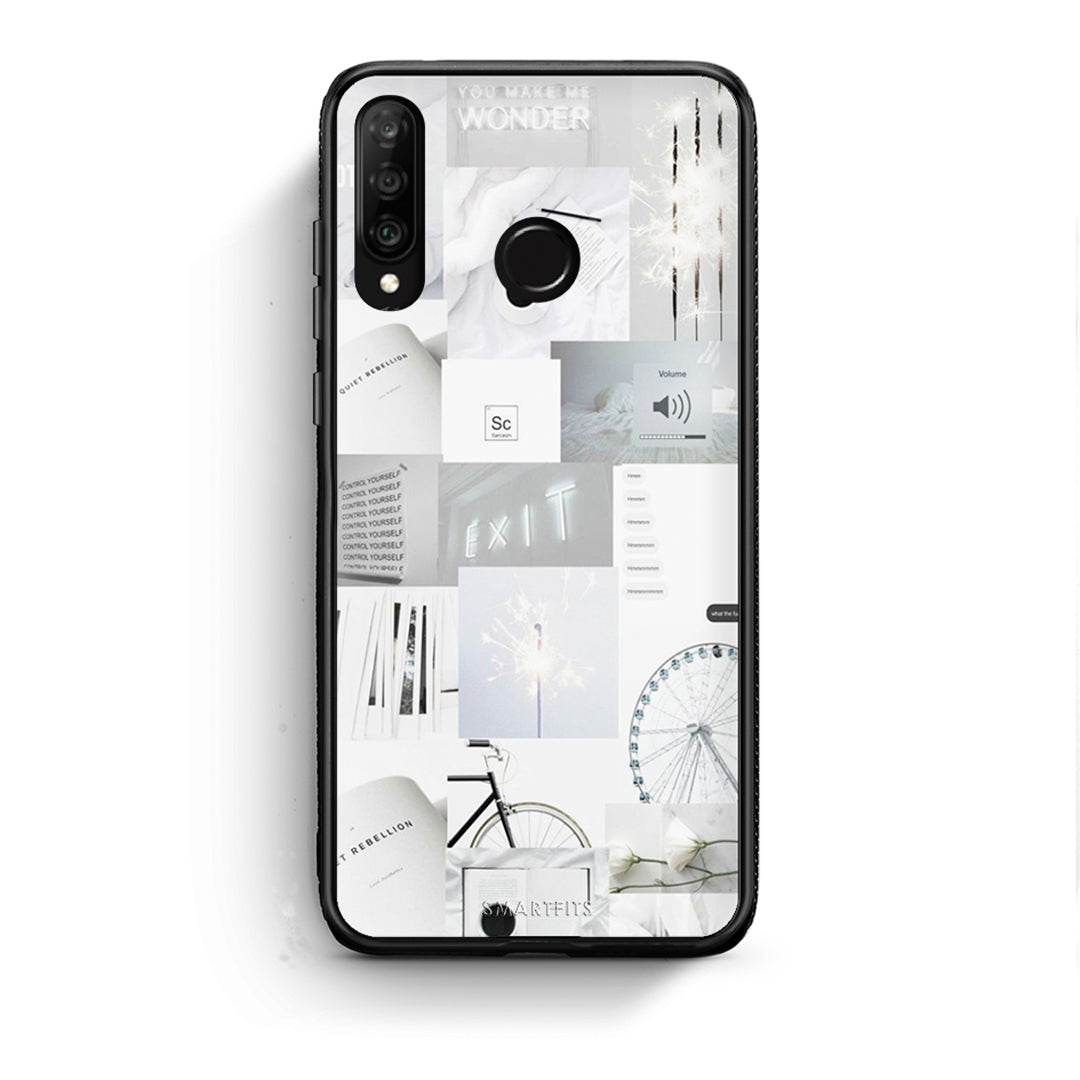 Huawei P30 Lite Collage Make Me Wonder Θήκη Αγίου Βαλεντίνου από τη Smartfits με σχέδιο στο πίσω μέρος και μαύρο περίβλημα | Smartphone case with colorful back and black bezels by Smartfits