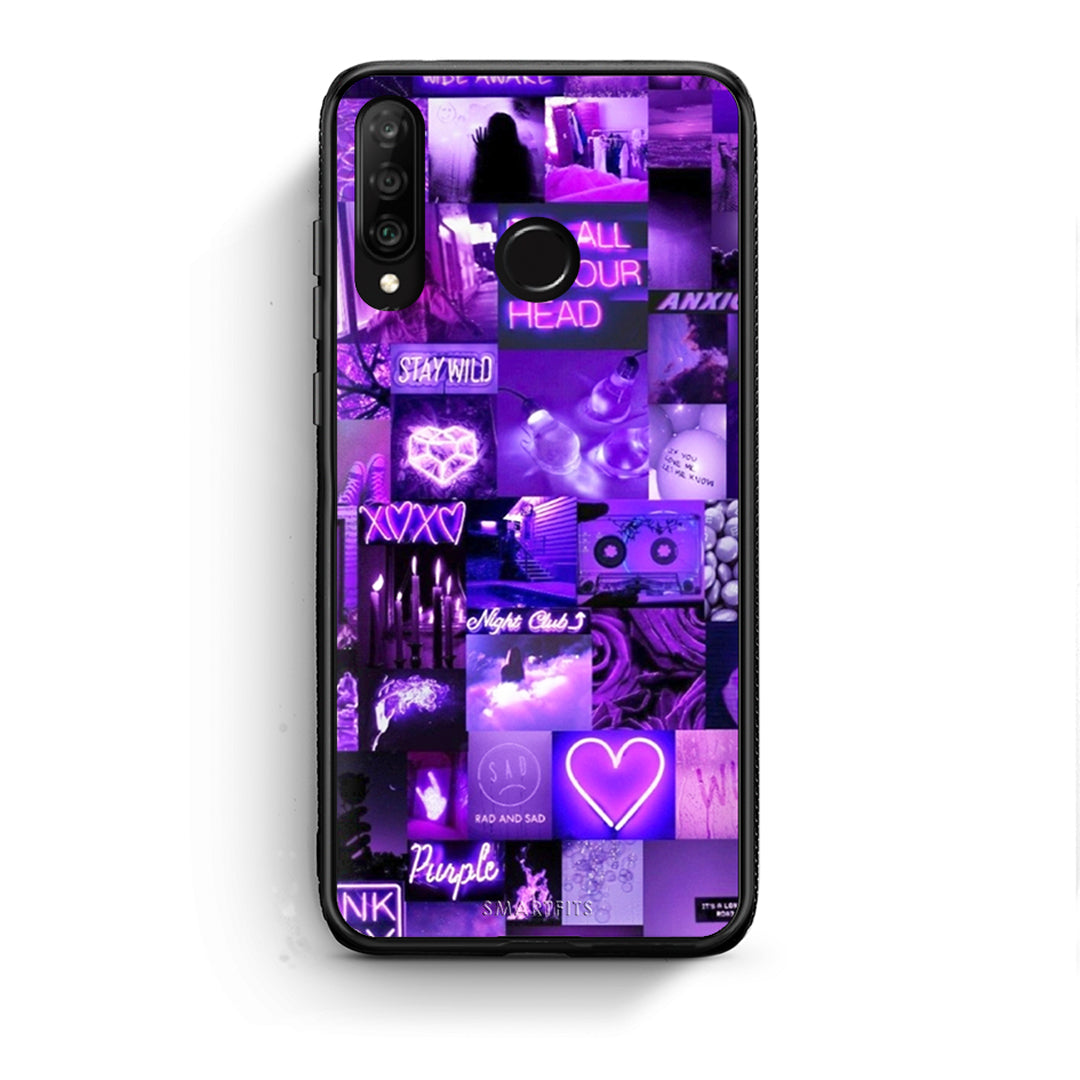 Huawei P30 Lite Collage Stay Wild Θήκη Αγίου Βαλεντίνου από τη Smartfits με σχέδιο στο πίσω μέρος και μαύρο περίβλημα | Smartphone case with colorful back and black bezels by Smartfits