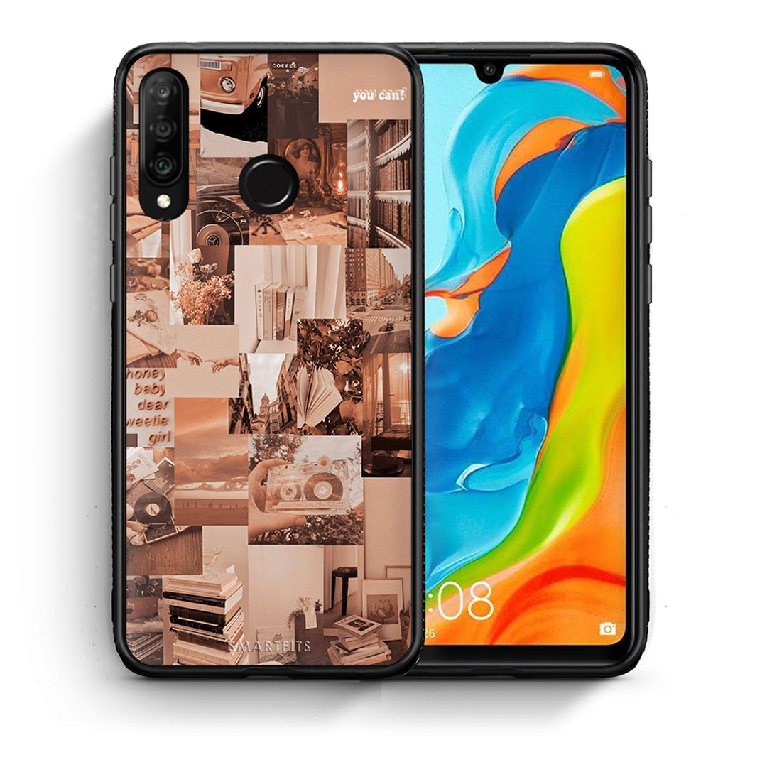 Θήκη Αγίου Βαλεντίνου Huawei P30 Lite Collage You Can από τη Smartfits με σχέδιο στο πίσω μέρος και μαύρο περίβλημα | Huawei P30 Lite Collage You Can case with colorful back and black bezels