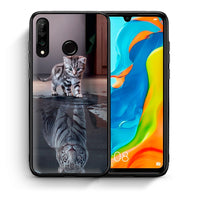 Thumbnail for Θήκη Huawei P30 Lite Tiger Cute από τη Smartfits με σχέδιο στο πίσω μέρος και μαύρο περίβλημα | Huawei P30 Lite Tiger Cute case with colorful back and black bezels