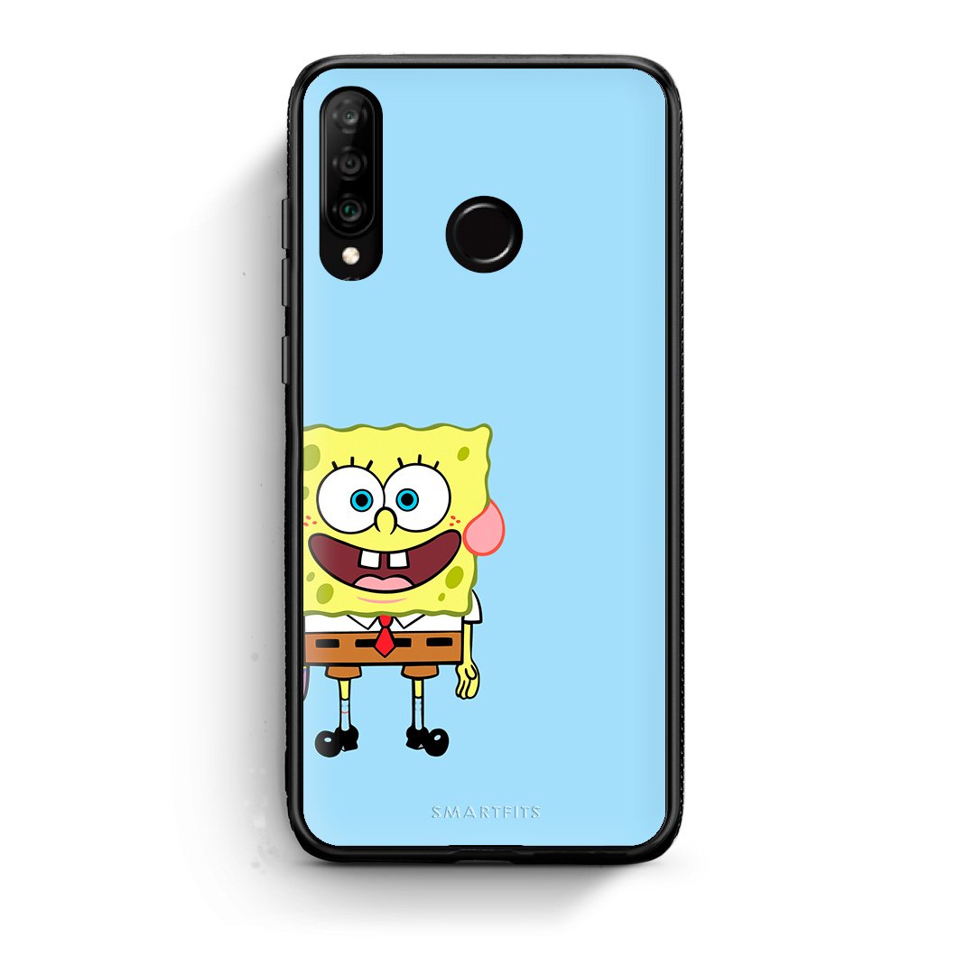 Huawei P30 Lite Friends Bob θήκη από τη Smartfits με σχέδιο στο πίσω μέρος και μαύρο περίβλημα | Smartphone case with colorful back and black bezels by Smartfits