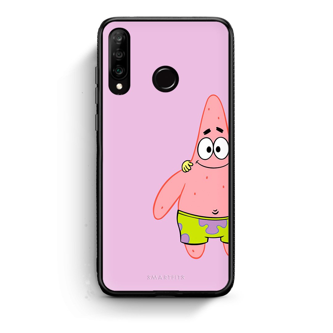 Huawei P30 Lite  Friends Patrick θήκη από τη Smartfits με σχέδιο στο πίσω μέρος και μαύρο περίβλημα | Smartphone case with colorful back and black bezels by Smartfits