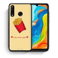 Thumbnail for Θήκη Αγίου Βαλεντίνου Huawei P30 Lite Fries Before Guys από τη Smartfits με σχέδιο στο πίσω μέρος και μαύρο περίβλημα | Huawei P30 Lite Fries Before Guys case with colorful back and black bezels