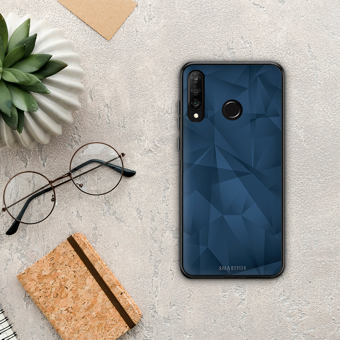 Geometric Blue Abstract - Huawei P30 Lite case