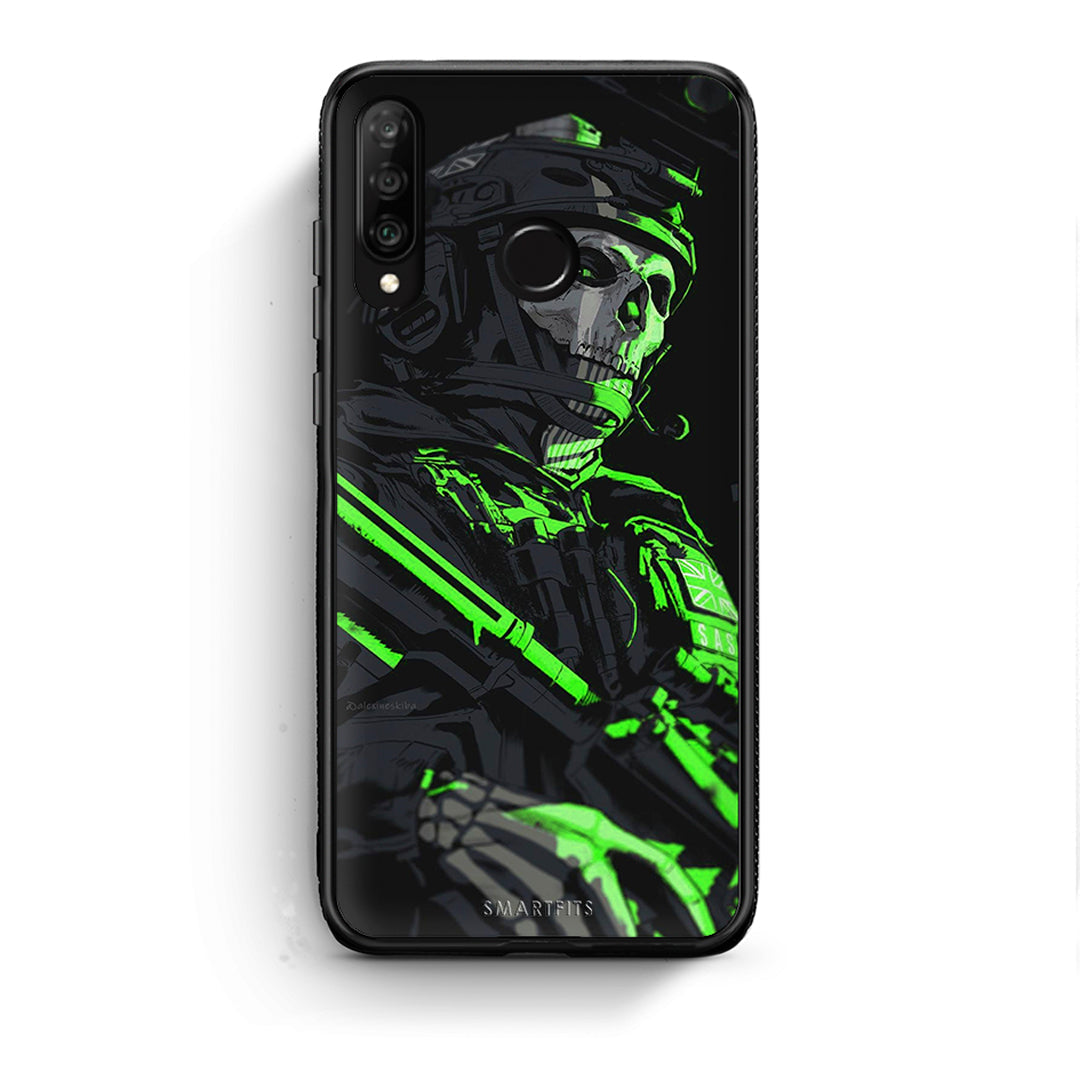 Huawei P30 Lite Green Soldier Θήκη Αγίου Βαλεντίνου από τη Smartfits με σχέδιο στο πίσω μέρος και μαύρο περίβλημα | Smartphone case with colorful back and black bezels by Smartfits
