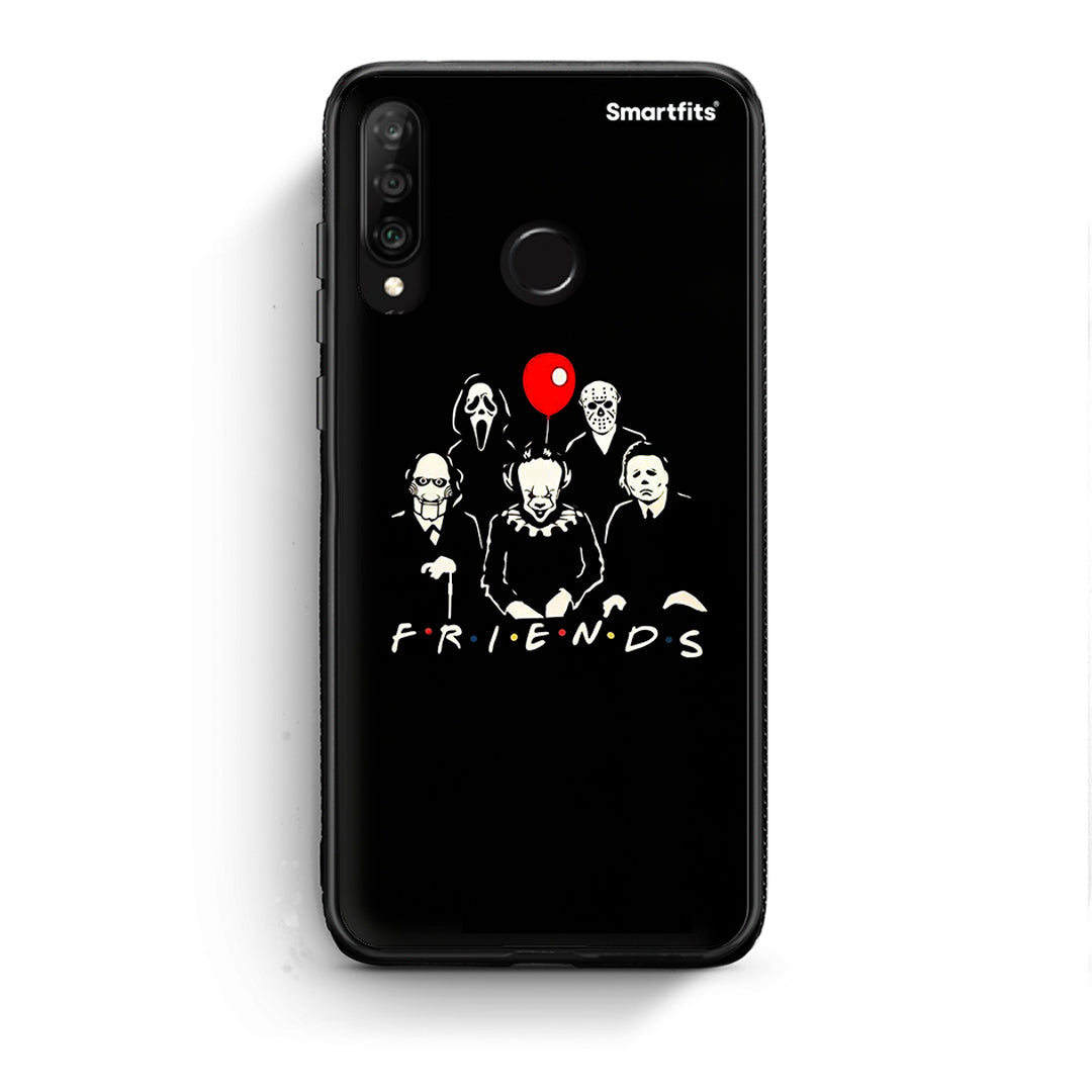 Huawei P30 Lite Halloween Friends Θήκη από τη Smartfits με σχέδιο στο πίσω μέρος και μαύρο περίβλημα | Smartphone case with colorful back and black bezels by Smartfits