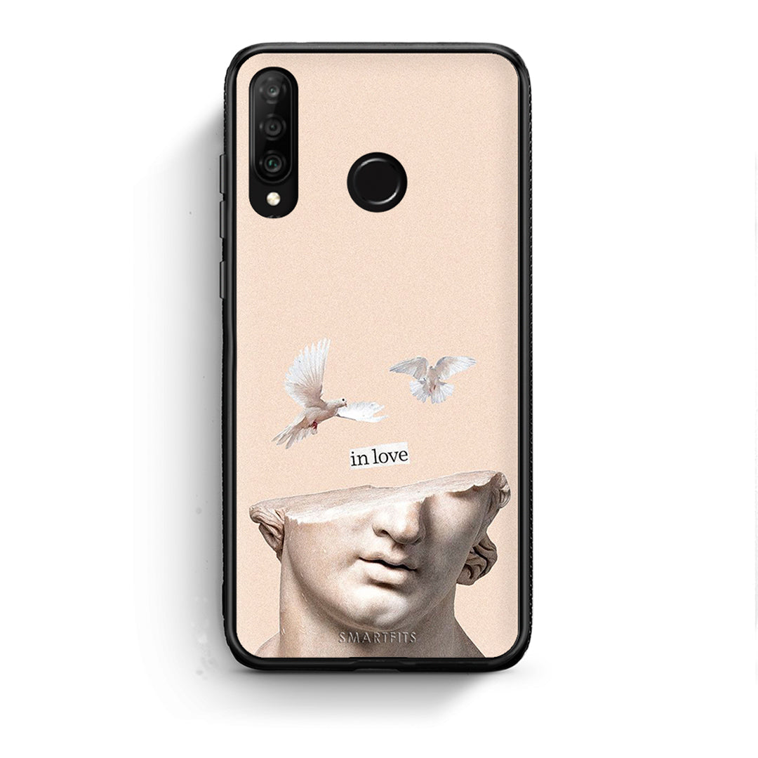 Huawei P30 Lite In Love θήκη από τη Smartfits με σχέδιο στο πίσω μέρος και μαύρο περίβλημα | Smartphone case with colorful back and black bezels by Smartfits