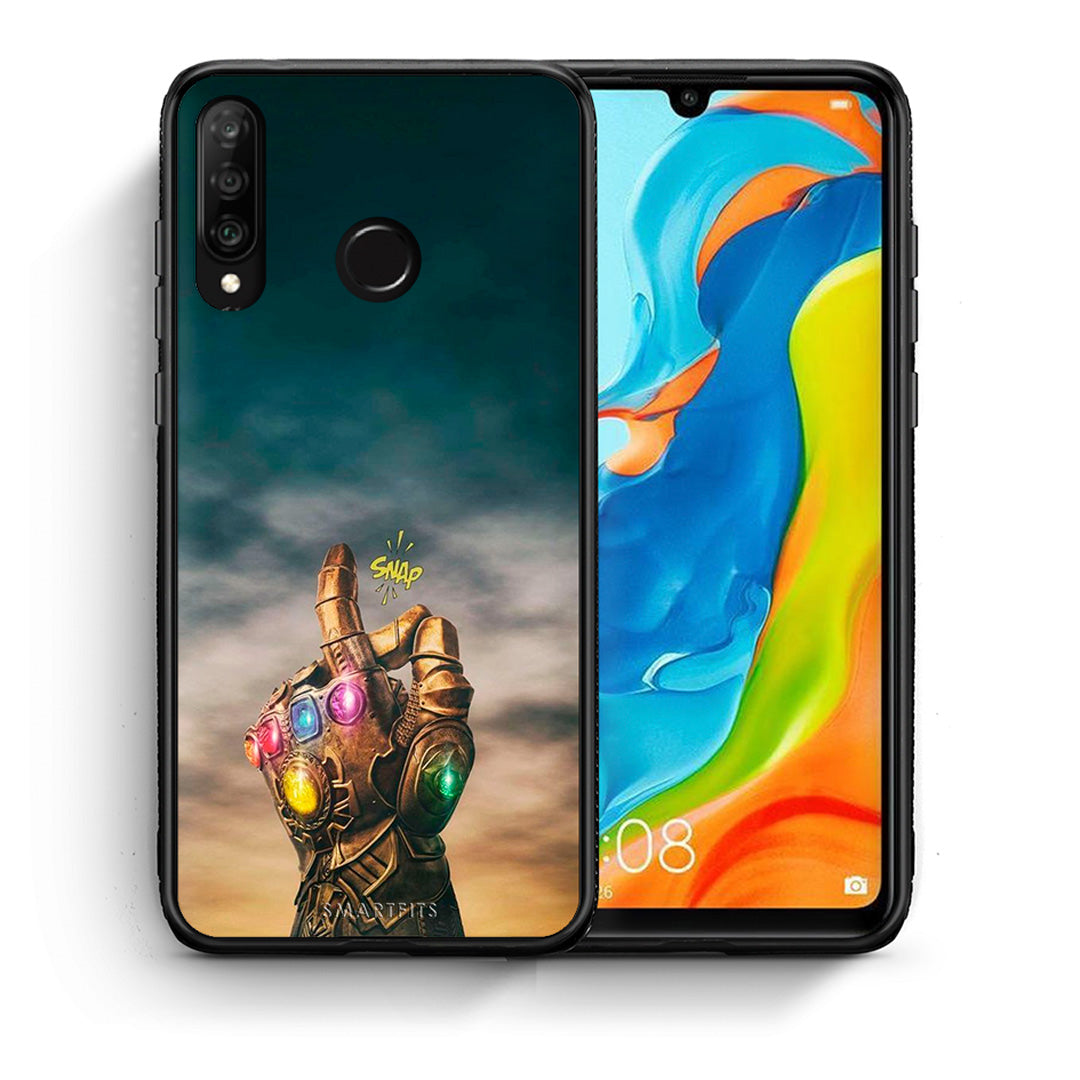 Θήκη Huawei P30 Lite Infinity Snap από τη Smartfits με σχέδιο στο πίσω μέρος και μαύρο περίβλημα | Huawei P30 Lite Infinity Snap case with colorful back and black bezels