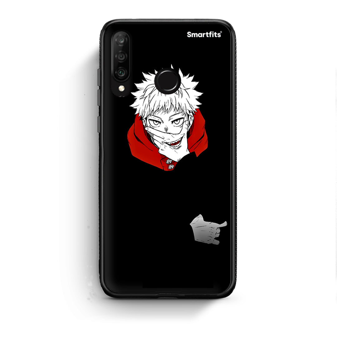 Huawei P30 Lite Itadori Anime θήκη από τη Smartfits με σχέδιο στο πίσω μέρος και μαύρο περίβλημα | Smartphone case with colorful back and black bezels by Smartfits