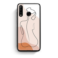 Thumbnail for Huawei P30 Lite LineArt Woman θήκη από τη Smartfits με σχέδιο στο πίσω μέρος και μαύρο περίβλημα | Smartphone case with colorful back and black bezels by Smartfits