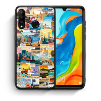 Thumbnail for Θήκη Huawei P30 Lite Live To Travel από τη Smartfits με σχέδιο στο πίσω μέρος και μαύρο περίβλημα | Huawei P30 Lite Live To Travel case with colorful back and black bezels