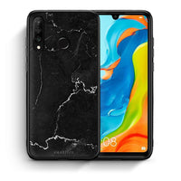 Thumbnail for Θήκη Huawei P30 Lite Marble Black από τη Smartfits με σχέδιο στο πίσω μέρος και μαύρο περίβλημα | Huawei P30 Lite Marble Black case with colorful back and black bezels