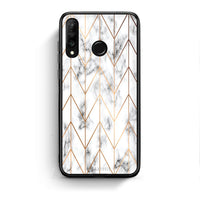 Thumbnail for 44 - Huawei P30 Lite  Gold Geometric Marble case, cover, bumper