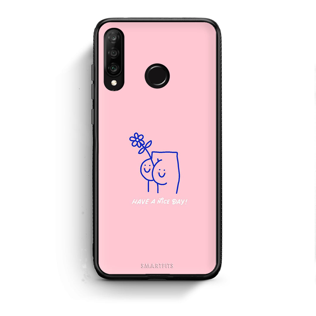 Huawei P30 Lite Nice Day θήκη από τη Smartfits με σχέδιο στο πίσω μέρος και μαύρο περίβλημα | Smartphone case with colorful back and black bezels by Smartfits