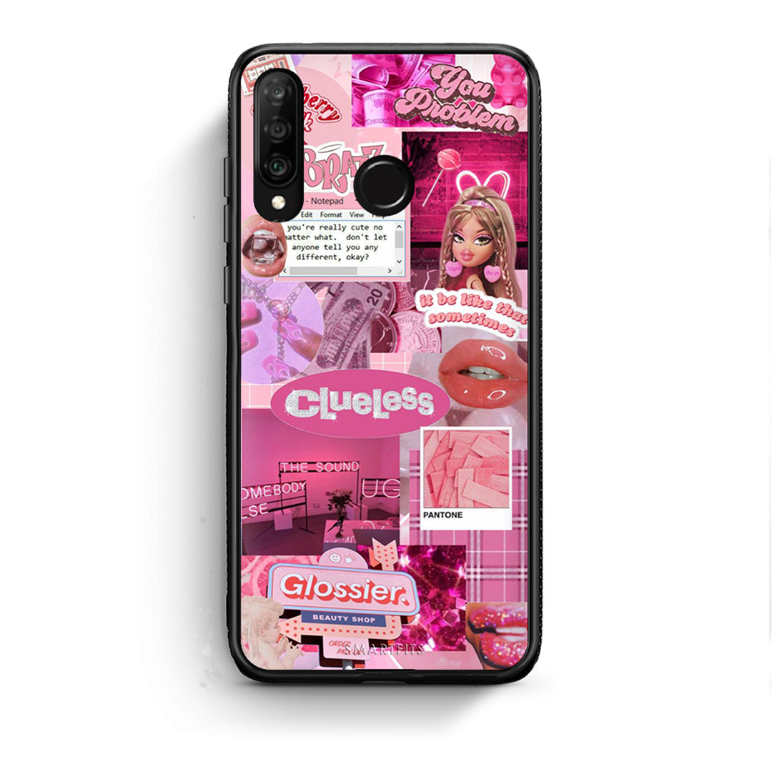Huawei P30 Lite Pink Love Θήκη Αγίου Βαλεντίνου από τη Smartfits με σχέδιο στο πίσω μέρος και μαύρο περίβλημα | Smartphone case with colorful back and black bezels by Smartfits