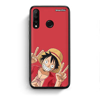 Thumbnail for Huawei P30 Lite Pirate Luffy Θήκη από τη Smartfits με σχέδιο στο πίσω μέρος και μαύρο περίβλημα | Smartphone case with colorful back and black bezels by Smartfits