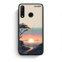 Thumbnail for Huawei P30 Lite Pixel Sunset Θήκη από τη Smartfits με σχέδιο στο πίσω μέρος και μαύρο περίβλημα | Smartphone case with colorful back and black bezels by Smartfits