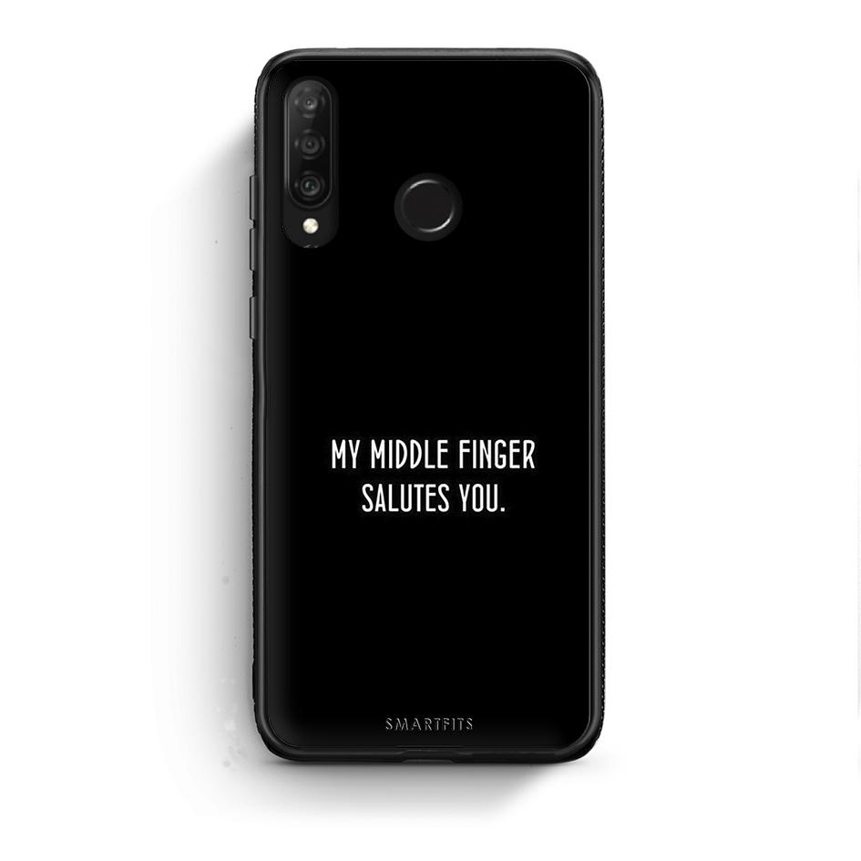 Huawei P30 Lite Salute θήκη από τη Smartfits με σχέδιο στο πίσω μέρος και μαύρο περίβλημα | Smartphone case with colorful back and black bezels by Smartfits