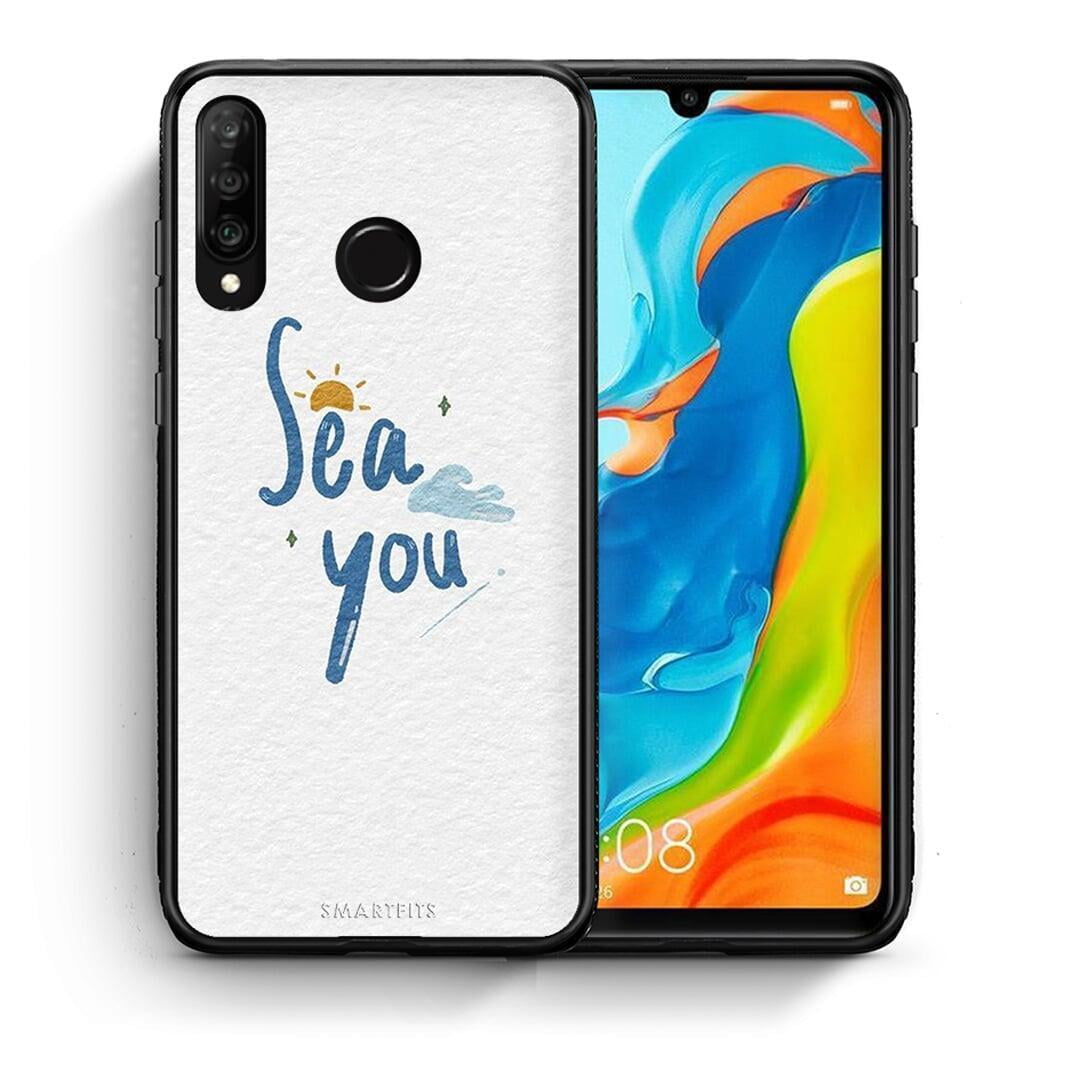 Θήκη Huawei P30 Lite Sea You από τη Smartfits με σχέδιο στο πίσω μέρος και μαύρο περίβλημα | Huawei P30 Lite Sea You case with colorful back and black bezels