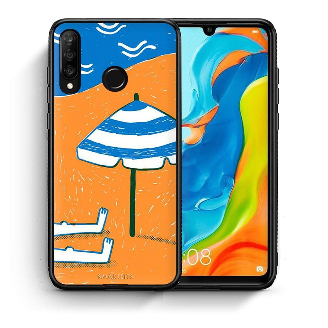 Θήκη Huawei P30 Lite Summering από τη Smartfits με σχέδιο στο πίσω μέρος και μαύρο περίβλημα | Huawei P30 Lite Summering case with colorful back and black bezels