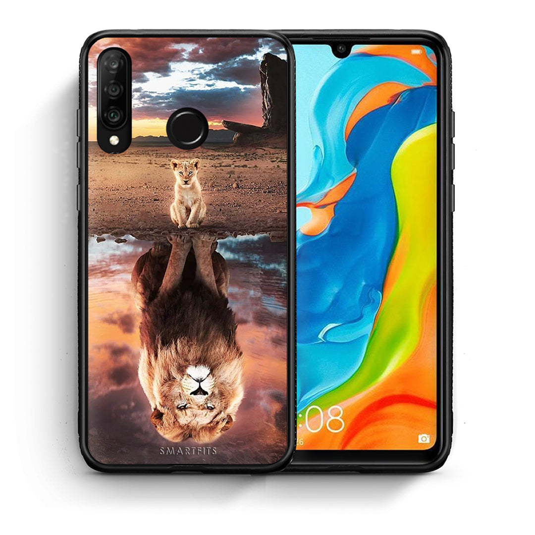 Θήκη Αγίου Βαλεντίνου Huawei P30 Lite Sunset Dreams από τη Smartfits με σχέδιο στο πίσω μέρος και μαύρο περίβλημα | Huawei P30 Lite Sunset Dreams case with colorful back and black bezels