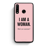 Thumbnail for Huawei P30 Lite Superpower Woman θήκη από τη Smartfits με σχέδιο στο πίσω μέρος και μαύρο περίβλημα | Smartphone case with colorful back and black bezels by Smartfits