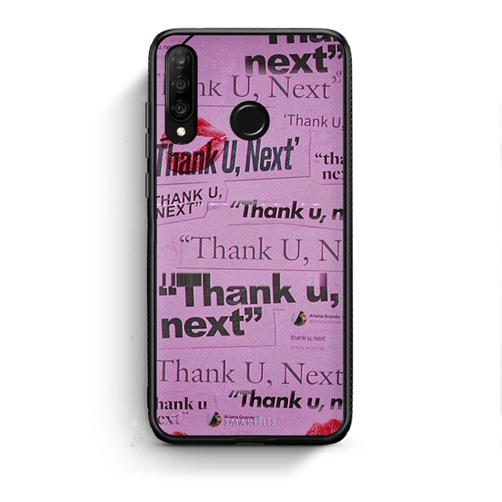 Huawei P30 Lite Thank You Next Θήκη Αγίου Βαλεντίνου από τη Smartfits με σχέδιο στο πίσω μέρος και μαύρο περίβλημα | Smartphone case with colorful back and black bezels by Smartfits