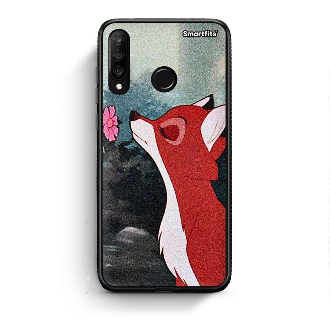 Huawei P30 Lite Tod And Vixey Love 2 θήκη από τη Smartfits με σχέδιο στο πίσω μέρος και μαύρο περίβλημα | Smartphone case with colorful back and black bezels by Smartfits