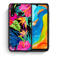 Thumbnail for Θήκη Huawei P30 Lite Tropical Flowers από τη Smartfits με σχέδιο στο πίσω μέρος και μαύρο περίβλημα | Huawei P30 Lite Tropical Flowers case with colorful back and black bezels