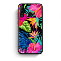 Thumbnail for Huawei P30 Lite Tropical Flowers θήκη από τη Smartfits με σχέδιο στο πίσω μέρος και μαύρο περίβλημα | Smartphone case with colorful back and black bezels by Smartfits