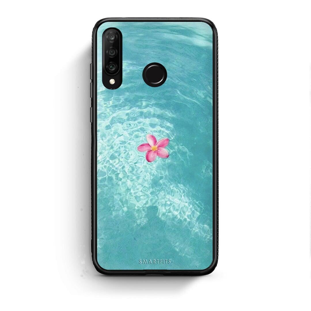 Huawei P30 Lite Water Flower Θήκη από τη Smartfits με σχέδιο στο πίσω μέρος και μαύρο περίβλημα | Smartphone case with colorful back and black bezels by Smartfits